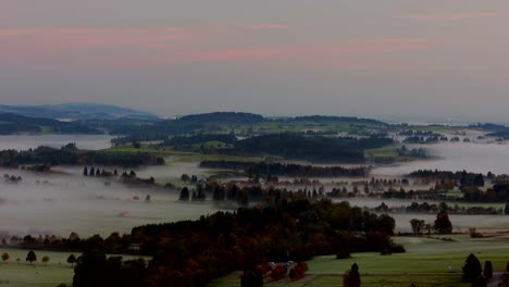 sunrise timelapse in the allgau region, next to neuschwanstein castle