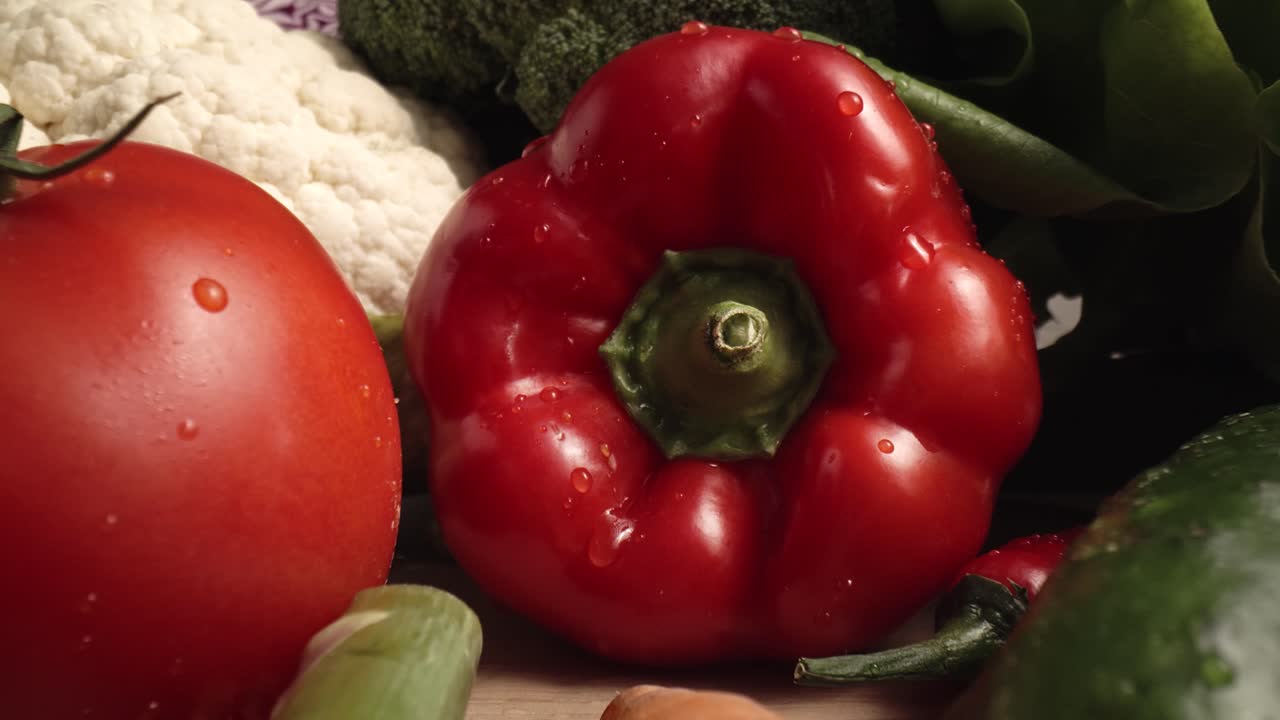 hacer zoom en el video macro de las verduras de temporada