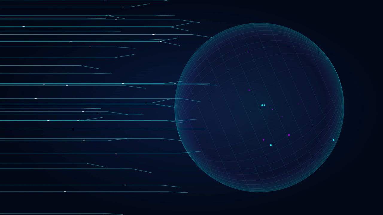 Digital Globe with Data Streams and Network Connectivity