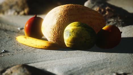 desert melon on the sand beach