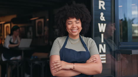 happy woman restaurant owner