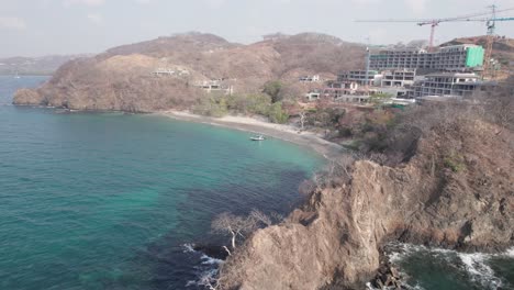 Aerial-view-of-exotic-beach-Playa-Penca-in-Guanacaste,-Costa-Rica