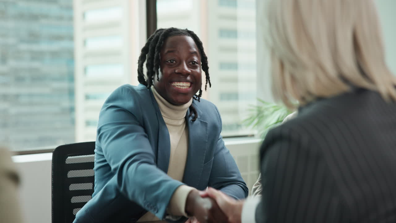Business meeting with handshake