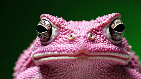 close-up of a pink toad