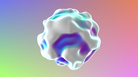 reflective 3d sphere with white, blue, and purple materials