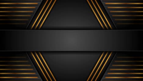 fondo de movimiento técnico geométrico abstracto negro y dorado