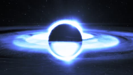 Close-up-of-a-Super-Massive-Turquoise-Black-Hole-animation-in-Outer-Space