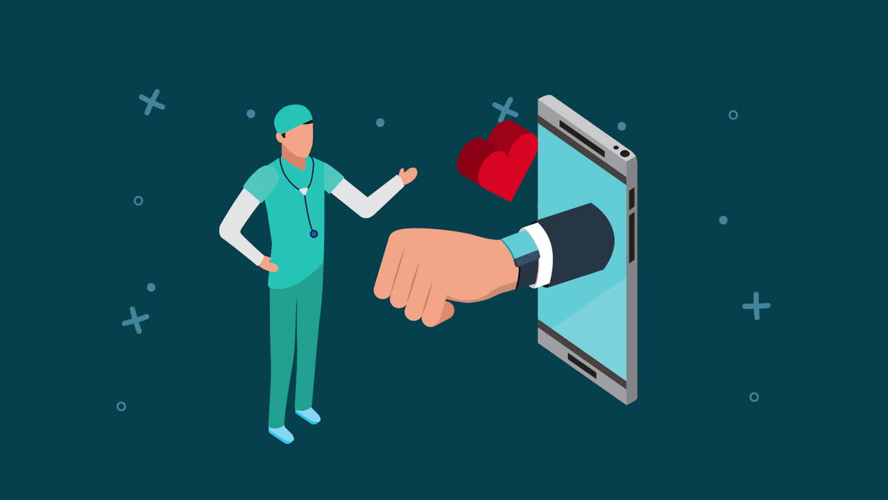 Læge og patient virtuel konsultation