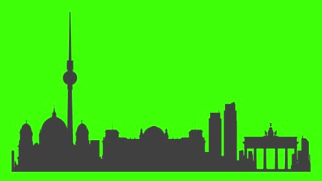 silhouette of berlin city on the green screen
