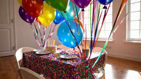 colorful birthday party table