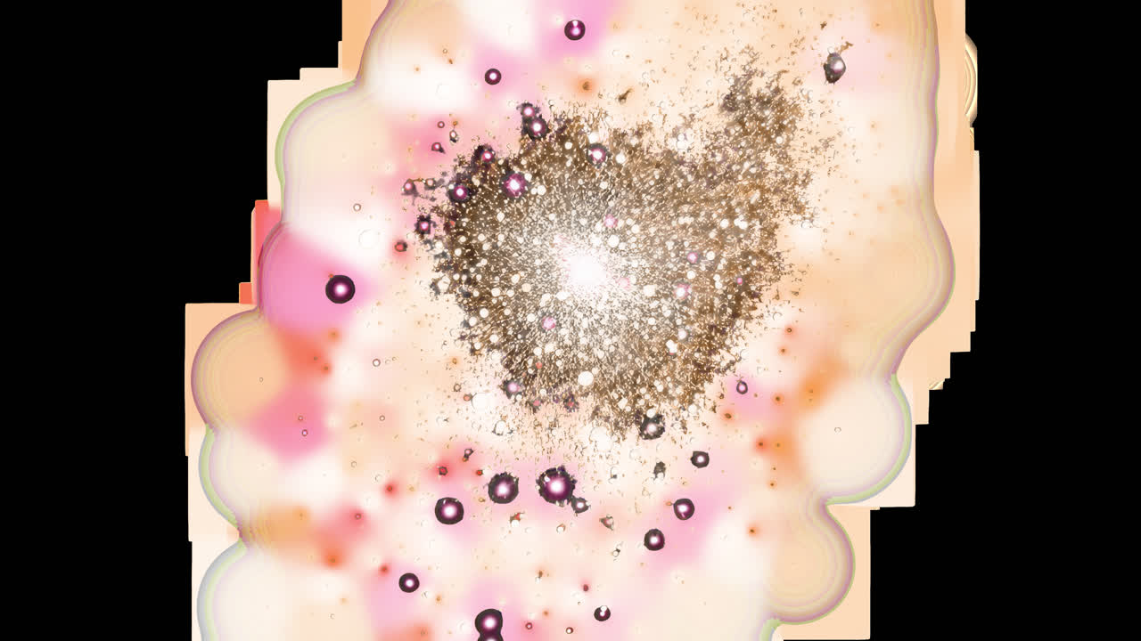 Abstract Fractal Art with Bubbles and Sparkles