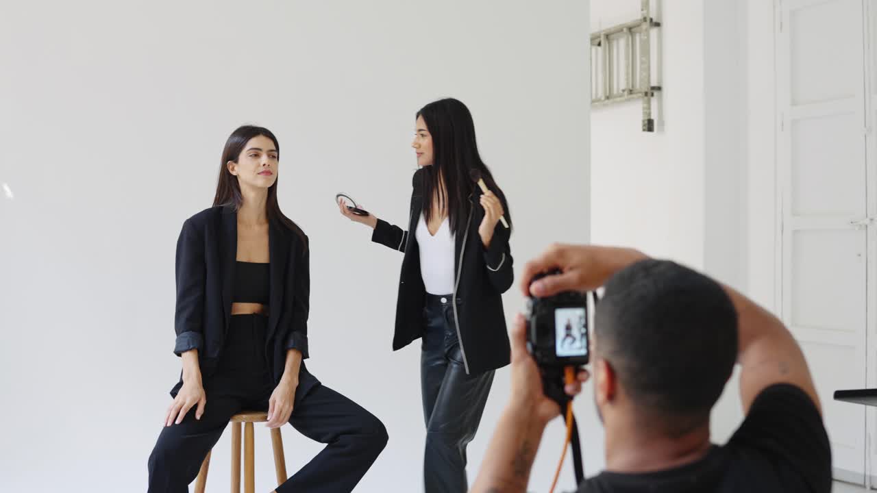 Behind the scenes of a fashion photoshoot