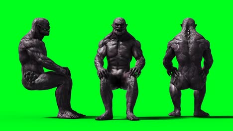 animación de monstruos aterradores. físico, movimiento, desenfoque. animación realista en 4k. pantalla verde