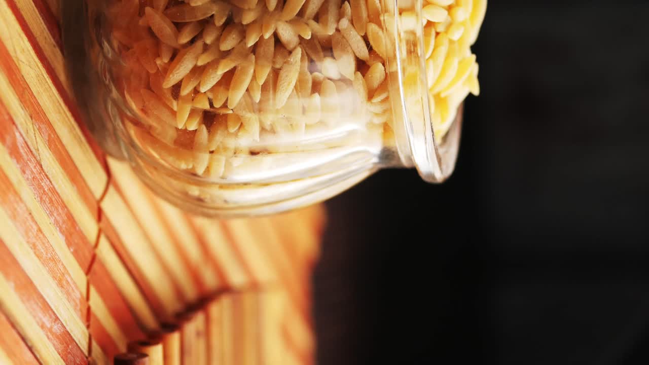 Orzo pasta in a jar