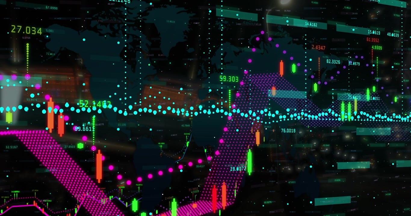 Animation of molecules over glowing molecules and tunnel