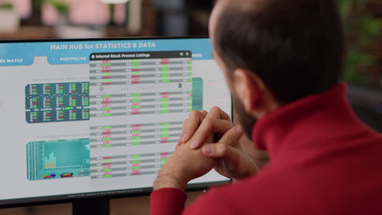 Financial analyst looking at capital investment market