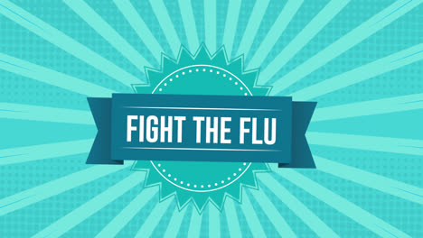 animation of fight the flu text over lines on green background