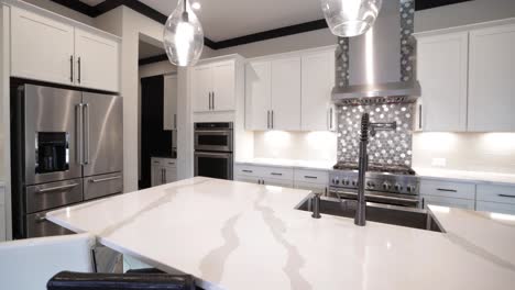 luxury open space and kitchen pano view
