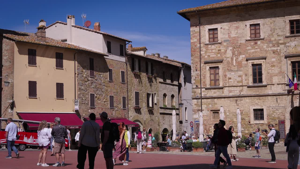 Crowded Town Square in Italy