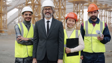 construction team at a bridge site