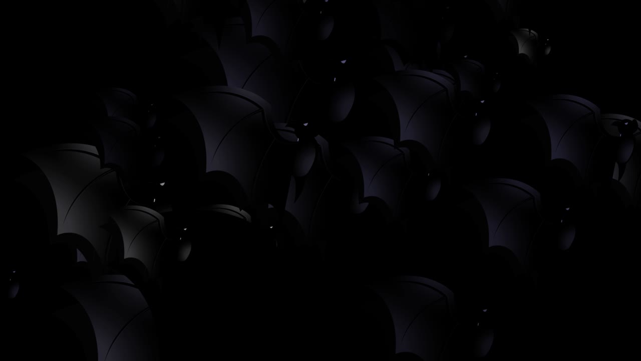 хэллоуинская летучая мышь - концепция хэллоуина - летучие мыши, размахивающие крыльями вверх - цикл - сотни летучих мышей бросаются вверх - хеллоуин - хэллоуйн летающие летучие мишки бесконечный цикл - цикл летучей мыши - черный фон - серый цвет - стадо летучих мишек