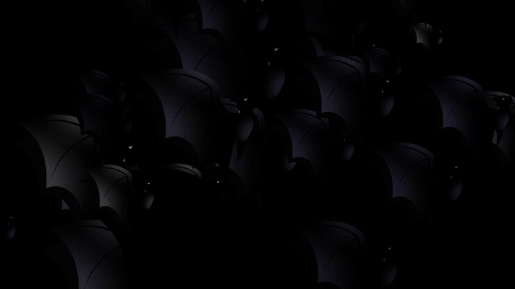 Halloween Bat - Halloween concept - Bats flapping their wings upwards - Loopable - Hundreds of bat rush upwards - Halloween - Halloween flying bats endless loop - Bat Loopable - Black Background - Gray Color - А flock of bats