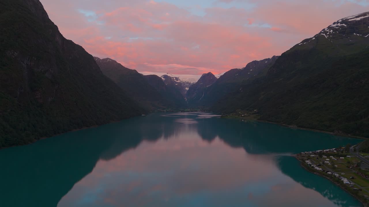 Stunning Sunset over a Fjord in Norway