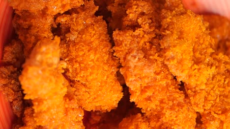 close-up of crispy fried food