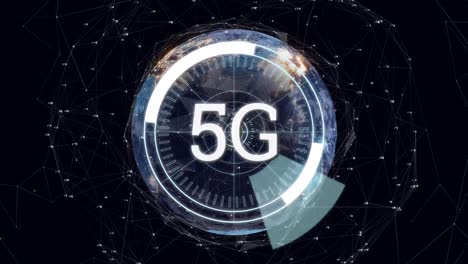 Animation-Von-5G-Text-über-Scope-Scanning-Und-Globus