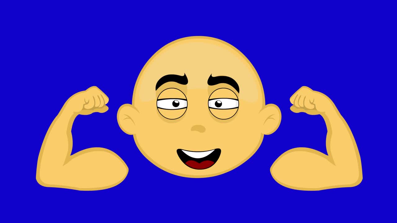 cara de animación personaje bíceps