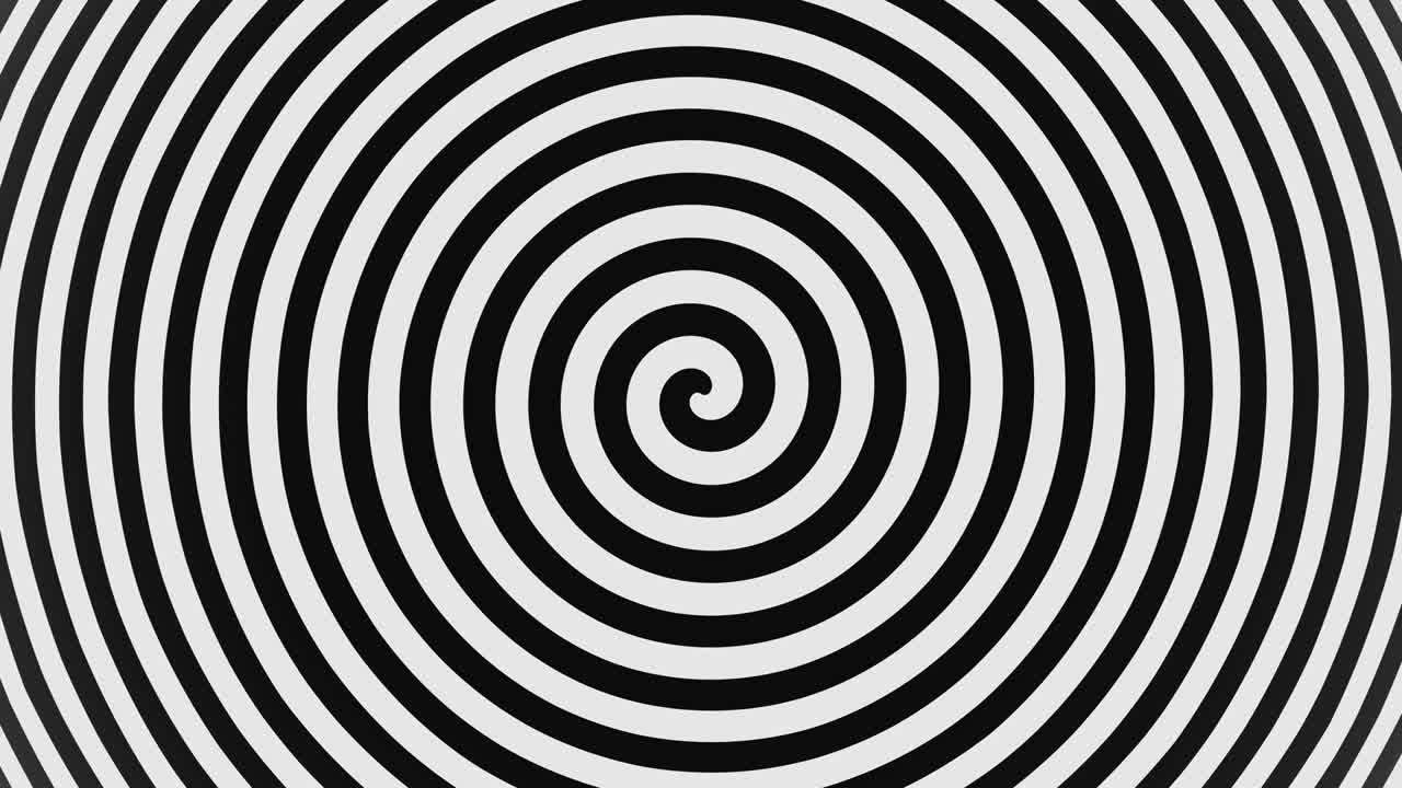 abstract Psychedelic twisting Hypnos Circles black and white background 3D rendering