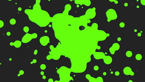 Animation-motion-abstract-green-liquid-spots-black-splash-background-2