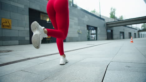 closeup woman's legs running outdoor