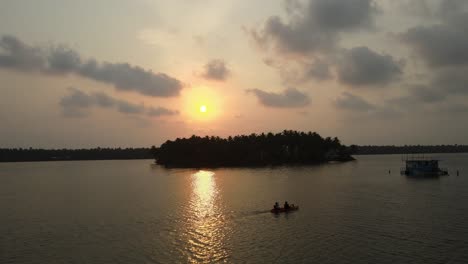 aerial drone shot highlighting the natural beauty of the backwaters in udupi at sunrise