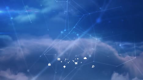 network of connections and sky