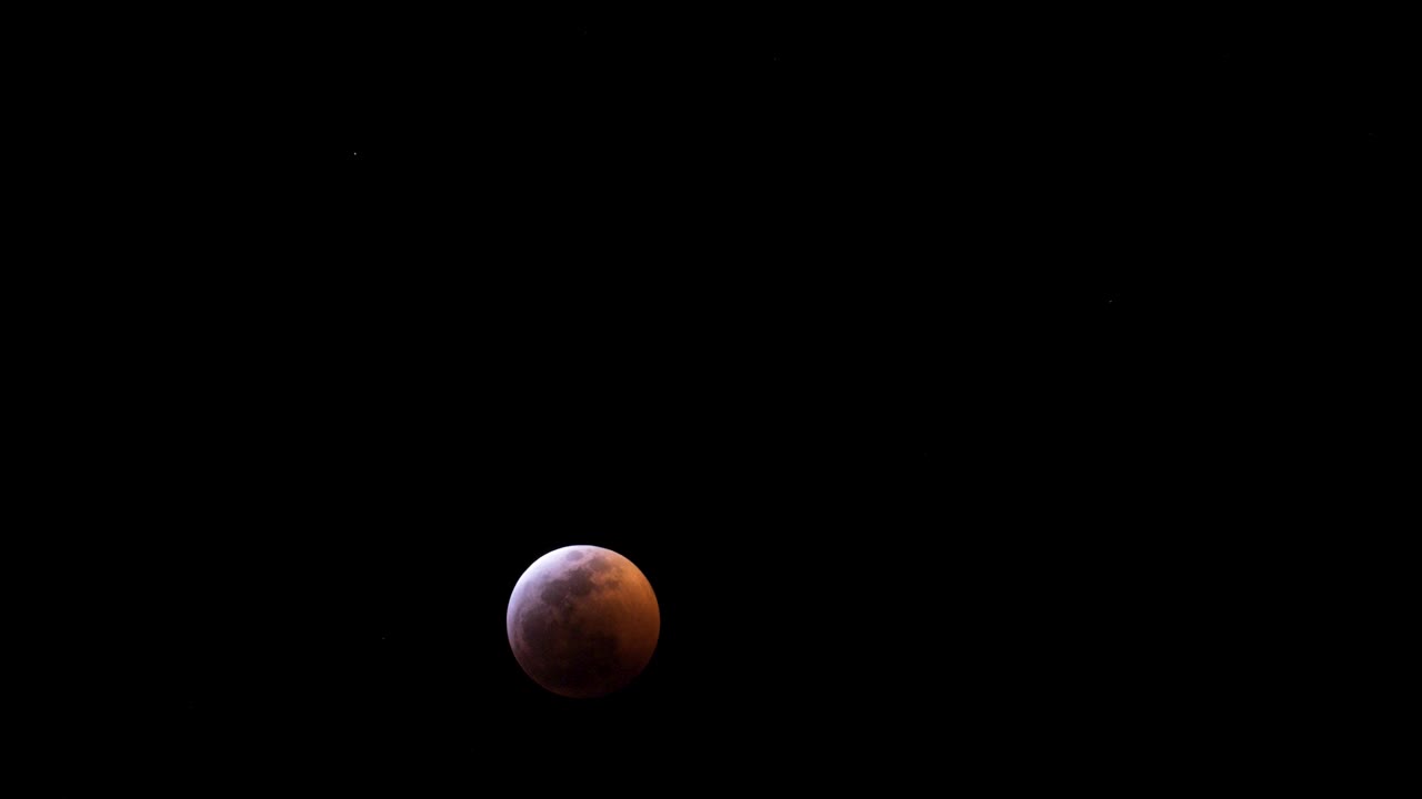 Super wolf blood moon close up