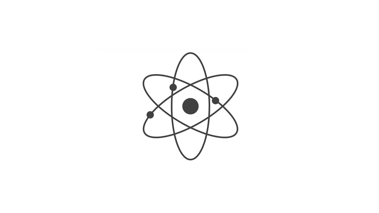 Atom orbit and Chemistry line icon motion graphic animation.