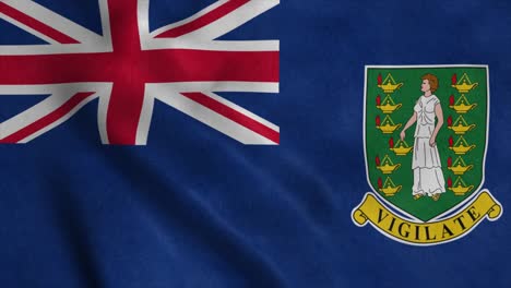 la bandera de las islas vírgenes británicas está ondeando animación en 3d. símbolo de las islas vírgenes británicas nacional en tela de tela
