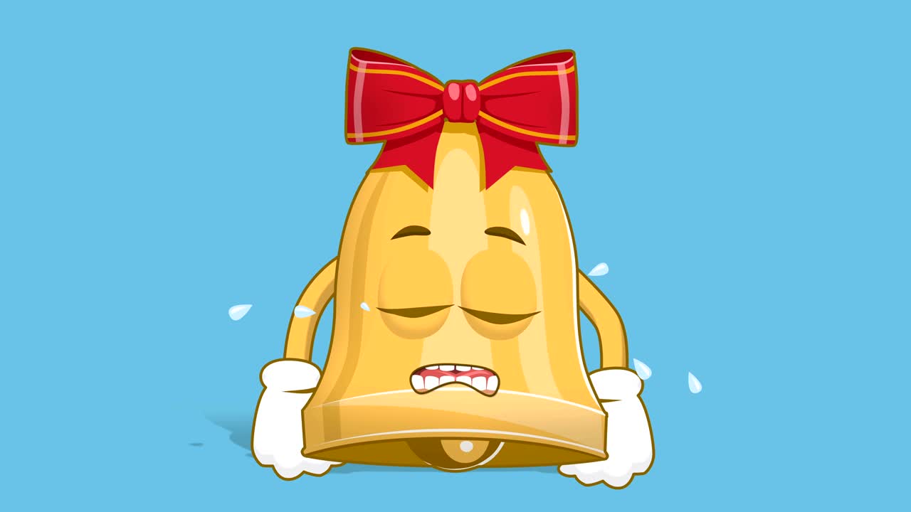 만화 크리스마스 벨 슬과 얼굴 애니메이션 알파 매트