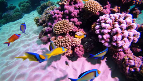 colorful fish and coral reefs in the red sea