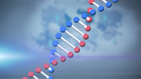 Animation-Von-Lichtpunkten-über-Dem-DNA-Strang