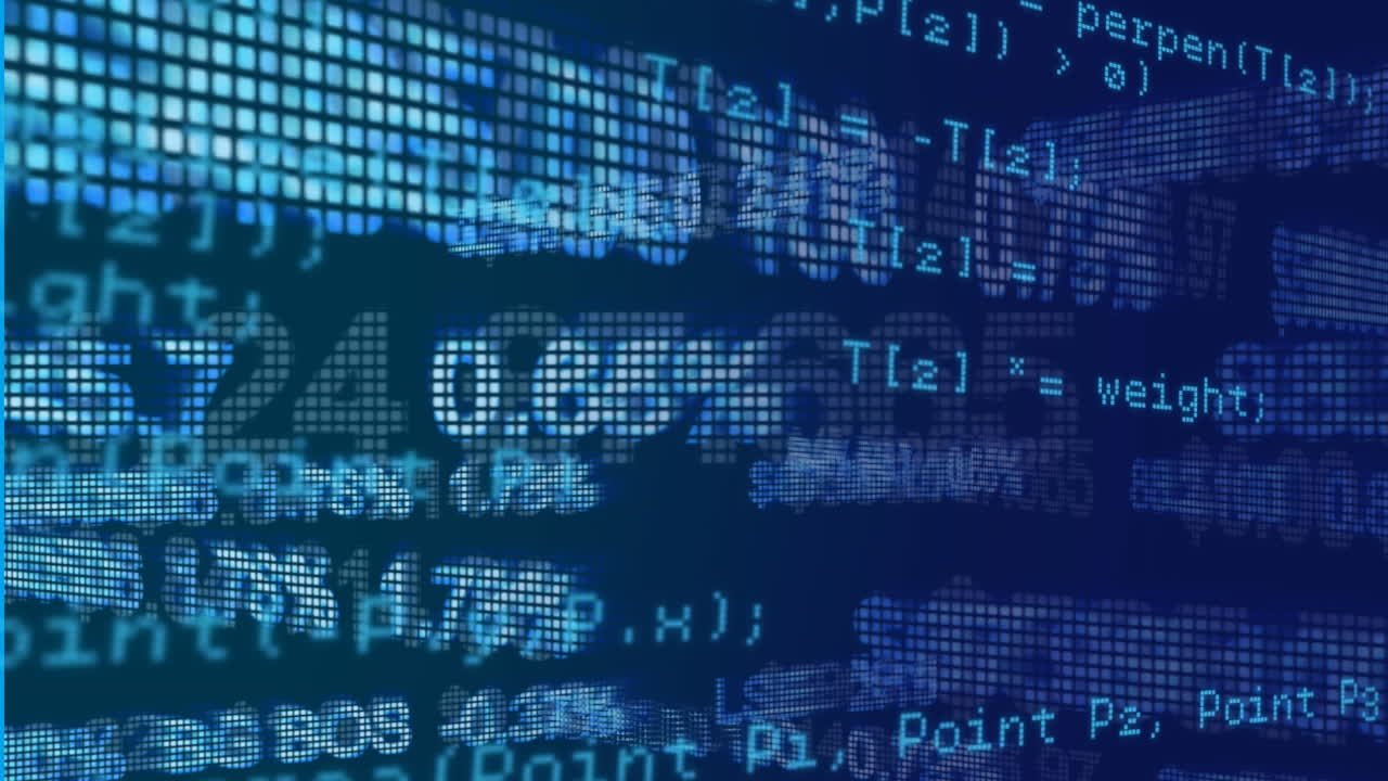 Data processing against blue background