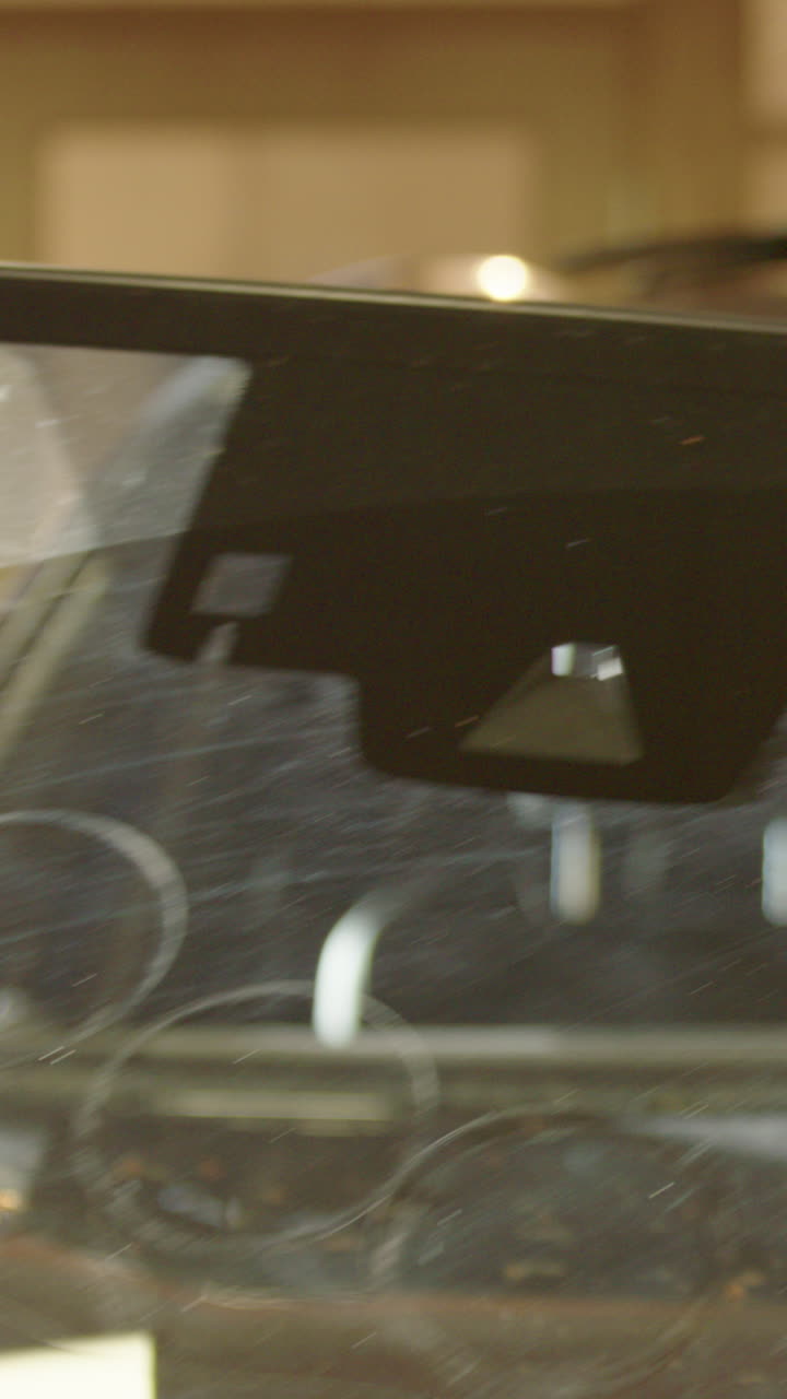 Suction cups with handles used to lift cracked windshield free of car, vertical