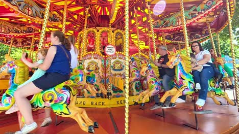 families enjoying a vibrant carousel experience