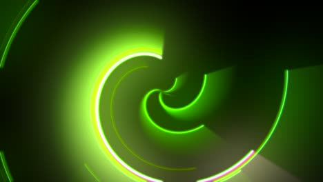 líneas espirales verdes de neón