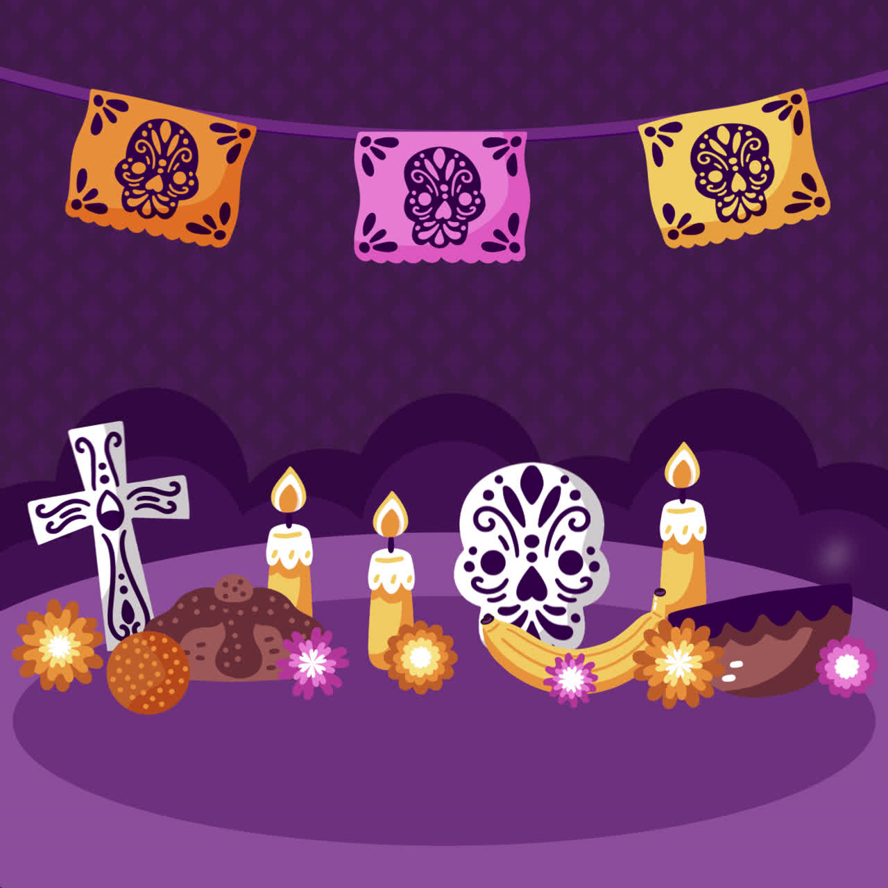 Ilustração de Altar do Dia dos Mortos
