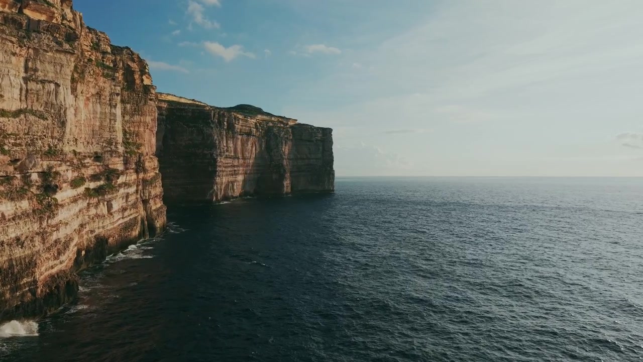 Panoramic View of Rugged Sea Cliffs and Calm Ocean