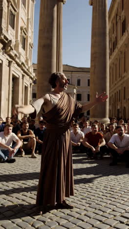 historical reenactment in the roman forum