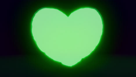green energy heart shapes on a dark background