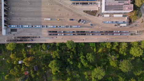 tram depot aerial view